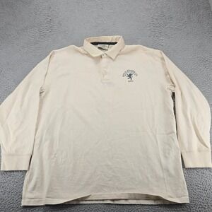 Ralph Lauren Polo Jeans Shirt Mens XL‎ Tan Vintage Large Print 67 Spellout Y2K